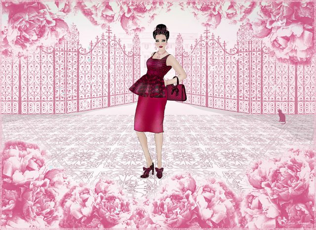 Peony Peplum Cocktail Dress by Olivia Torma Couture