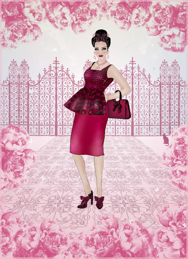 Peony Peplum Cocktail Dress by Olivia Torma Couture